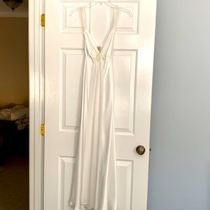 Stunning satin/chiffon gown with bead detail